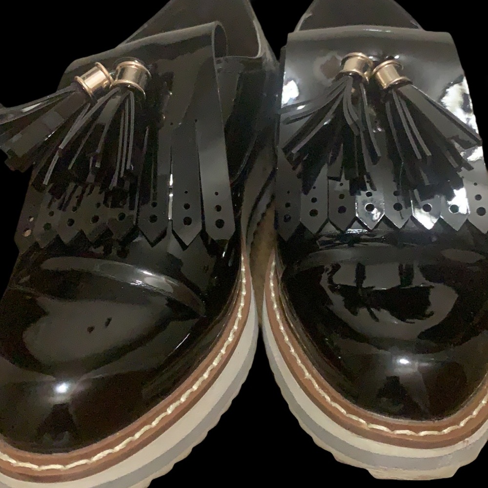 Zara Patent  finished platform Derby’s shoe